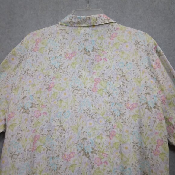 J. JILL |  Love Linen Spring Country Floral Shirt Blouse | Size XL - Picture 6 of 9
